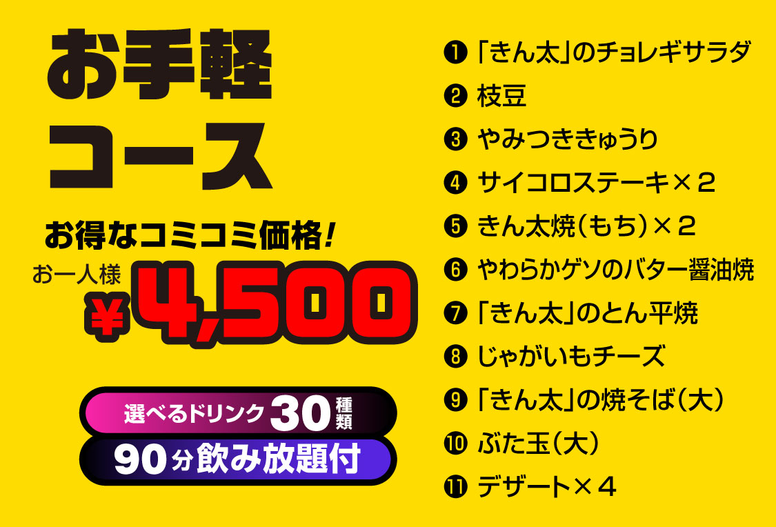 きん太の宴会 お手軽コース